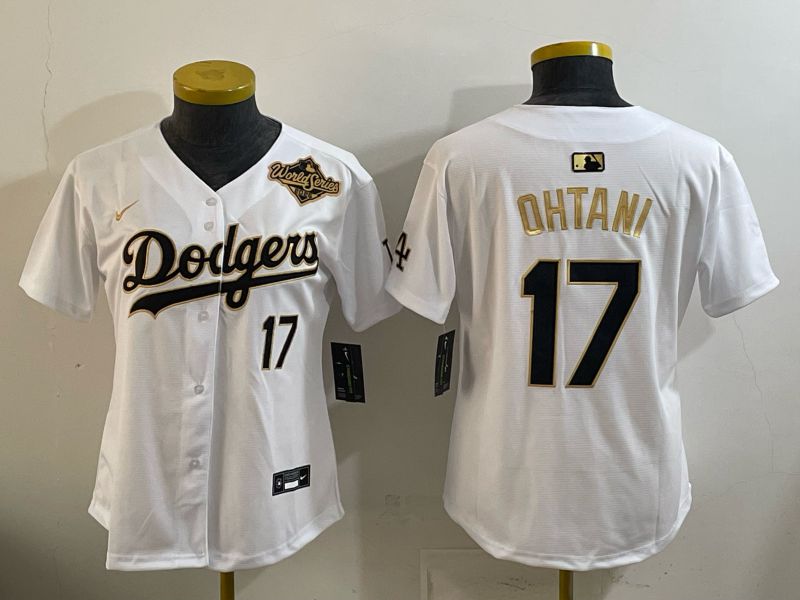 Youth Nike 2026 Los Angeles Dodgers #17 Ohtani White Gold Game MLB Jersey 067